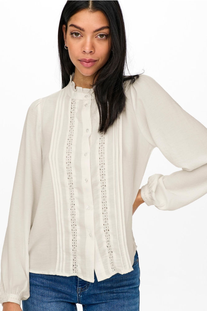 JDYELLIS L/S LACE SHIRT WVN 15251994 CLOUD DANCER